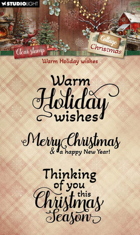 Studio Light Cottage Christmas Clear Stamps Warm Holiday Wishes (SL-CC-STAMP958) Studio Light Cottage Christmas Clear Stamps Warm Holiday Wishes (SL-CC-STAMP958)