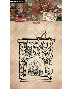 Studio Light Cottage Christmas Clear Stamps Fireplace (SL-CC-STAMP957)