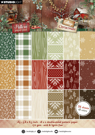 Studio Light Cottage Christmas A5 Pattern Paper Pad (SL-CC-PPP487) Studio Light Cottage Christmas A5 Pattern Paper Pad (SL-CC-PPP487)