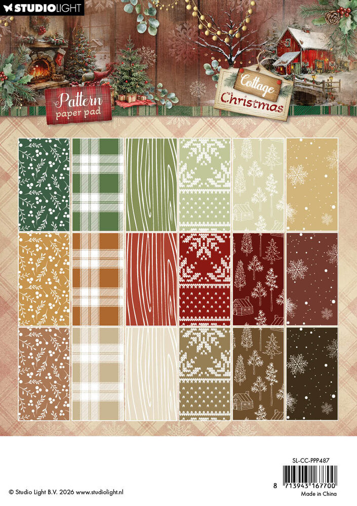 Studio Light Cottage Christmas A5 Pattern Paper Pad (SL-CC-PPP487) Studio Light Cottage Christmas A5 Pattern Paper Pad (SL-CC-PPP487)
