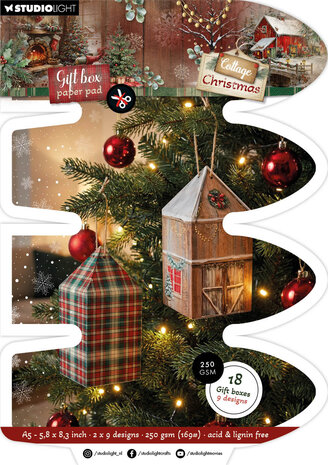 Studio Light Cottage Christmas A5 Gift Box Paper Pad House Box (SL-CC-GBPP490) Studio Light Cottage Christmas A5 Gift Box Paper Pad House Box (SL-CC-GBPP490)