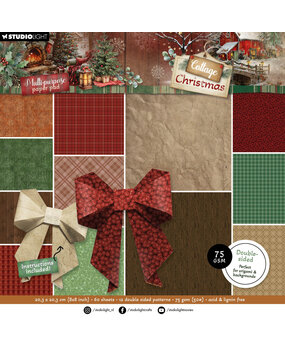Studio Light Cottage Christmas Multi-Purpose Paper Pad Origami & Backgrounds (SL-CC-DPP486)