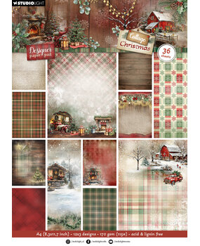 Studio Light Cottage Christmas A4 Designer Paper Pad Background (SL-CC-DPP484)