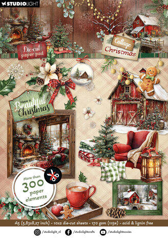 Studio Light Cottage Christmas A5 Die-Cut Paper Pad Elements (SL-CC-DCPP485) Studio Light Cottage Christmas A5 Die-Cut Paper Pad Elements (SL-CC-DCPP485)