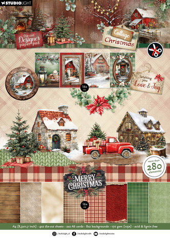 Studio Light Cottage Christmas A4 Die-Cut Designer Paper Pad (SL-CC-DCPP483) Studio Light Cottage Christmas A4 Die-Cut Designer Paper Pad (SL-CC-DCPP483)