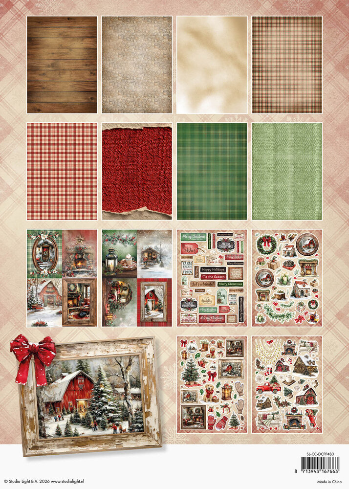 Studio Light Cottage Christmas A4 Die-Cut Designer Paper Pad (SL-CC-DCPP483) Studio Light Cottage Christmas A4 Die-Cut Designer Paper Pad (SL-CC-DCPP483)