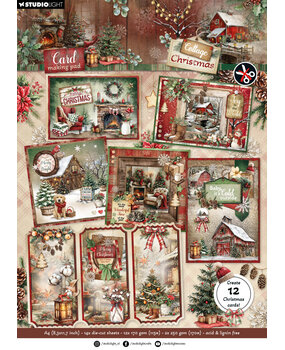 Studio Light Cottage Christmas A4 Card Making Pad for Creating 12 Cards (SL-CC-CMP41)