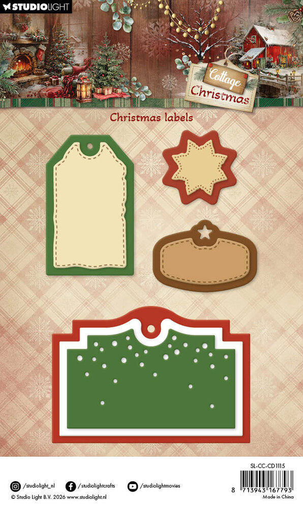 Studio Light Cottage Christmas Cutting Dies Christmas Labels (SL-CC-CD1115) Studio Light Cottage Christmas Cutting Dies Christmas Labels (SL-CC-CD1115)