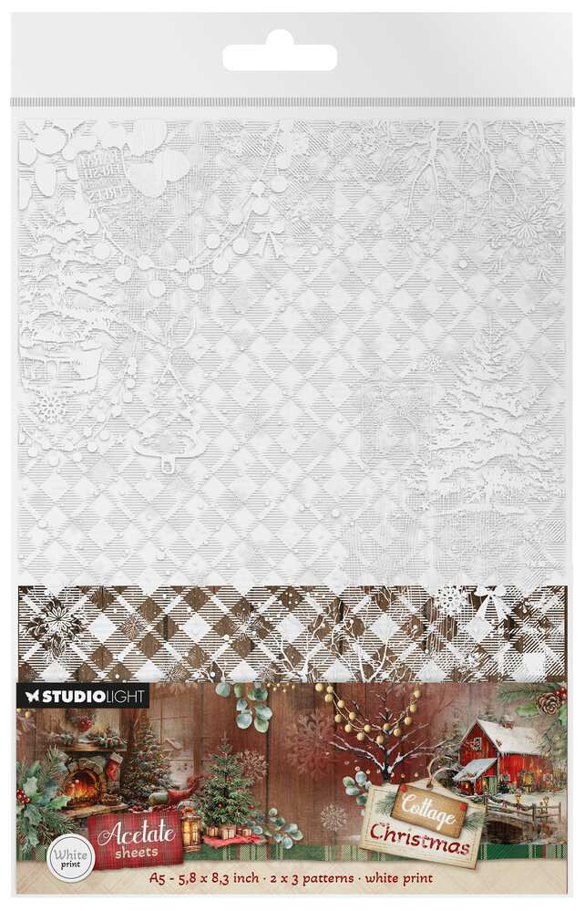 Studio Light Cottage Christmas A5 Acetate Sheets Plaid & Snow (SL-CC-ACS23) Studio Light Cottage Christmas A5 Acetate Sheets Plaid & Snow (SL-CC-ACS23)