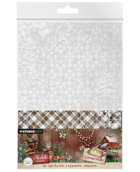 Studio Light Cottage Christmas A5 Acetate Sheets Plaid & Snow (SL-CC-ACS23)