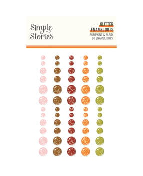 Simple Stories Pumpkins & Plaid Glitter Enamel Dots (27424)