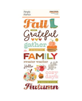 Simple Stories Pumpkins & Plaid Foam Stickers (27422)