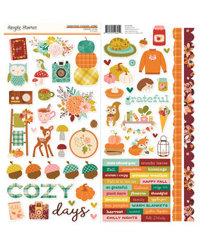 Simple Stories Pumpkins & Plaid Cardstock Stickers Icons (27402)