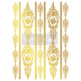 Re-Design with Prima Chateau Filigree Gold Foil 18x24 Inch Decor Transfers (2pcs) (682965)