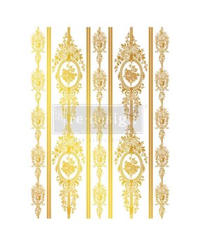 Re-Design with Prima Chateau Filigree Gold Foil 18x24 Inch Decor Transfers (2pcs) (682965)