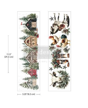 Re-Design with Prima Christmas On The Farm 3,25x11,5 Inch Luxe Transfers (2pcs) (684235)