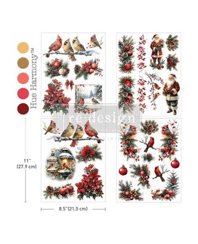 Re-Design with Prima Feathered Noel 8,5x11 Inch Middy Plus Transfers (4pcs) (677961)