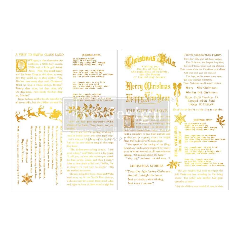 Re-Design with Prima Kacha Golden Tidings 8,5x11 Inch Middy Foil Transfers (2pcs) (684136) Re-Design with Prima Kacha Golden Tidings 8,5x11 Inch Middy Foil Transfers (2pcs) (684136)