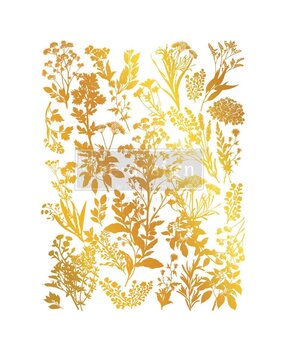 Re-Design with Prima Luxe Foliage Gold Foil 18x24 Inch Decor Transfers (2pcs) (682972)
