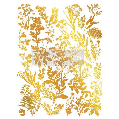 Re-Design with Prima Luxe Foliage Gold Foil 18x24 Inch Decor Transfers (2pcs) (682972) Re-Design with Prima Luxe Foliage Gold Foil 18x24 Inch Decor Transfers (2pcs) (682972)