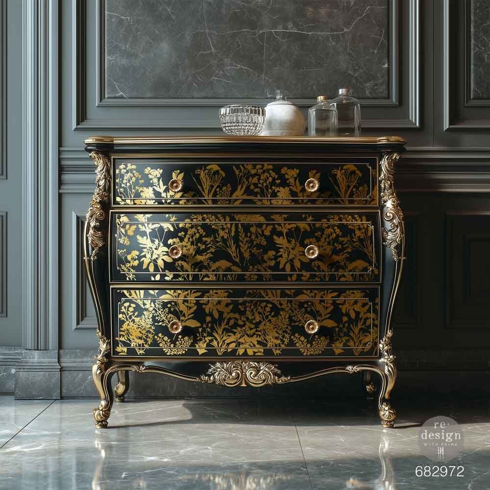 Re-Design with Prima Luxe Foliage Gold Foil 18x24 Inch Decor Transfers (2pcs) (682972) Re-Design with Prima Luxe Foliage Gold Foil 18x24 Inch Decor Transfers (2pcs) (682972)