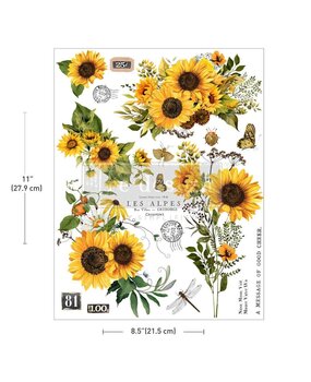 Re-Design with Prima Rustic Amber Petals 8,5x11 Inch H2O Transfers Single Sheet (684631)