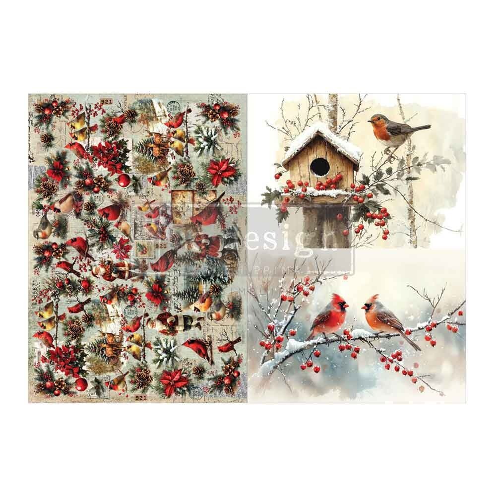Re-Design with Prima Feathered Elegance Christmas A3 Decoupage Fiber Pack (2pcs) (679323) Re-Design with Prima Feathered Elegance Christmas A3 Decoupage Fiber Pack (2pcs) (679323)
