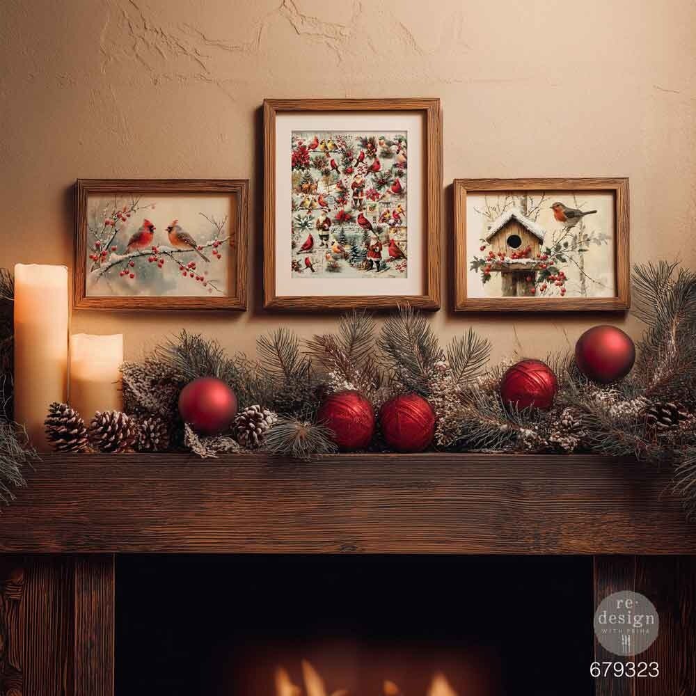Re-Design with Prima Feathered Elegance Christmas A3 Decoupage Fiber Pack (2pcs) (679323) Re-Design with Prima Feathered Elegance Christmas A3 Decoupage Fiber Pack (2pcs) (679323)