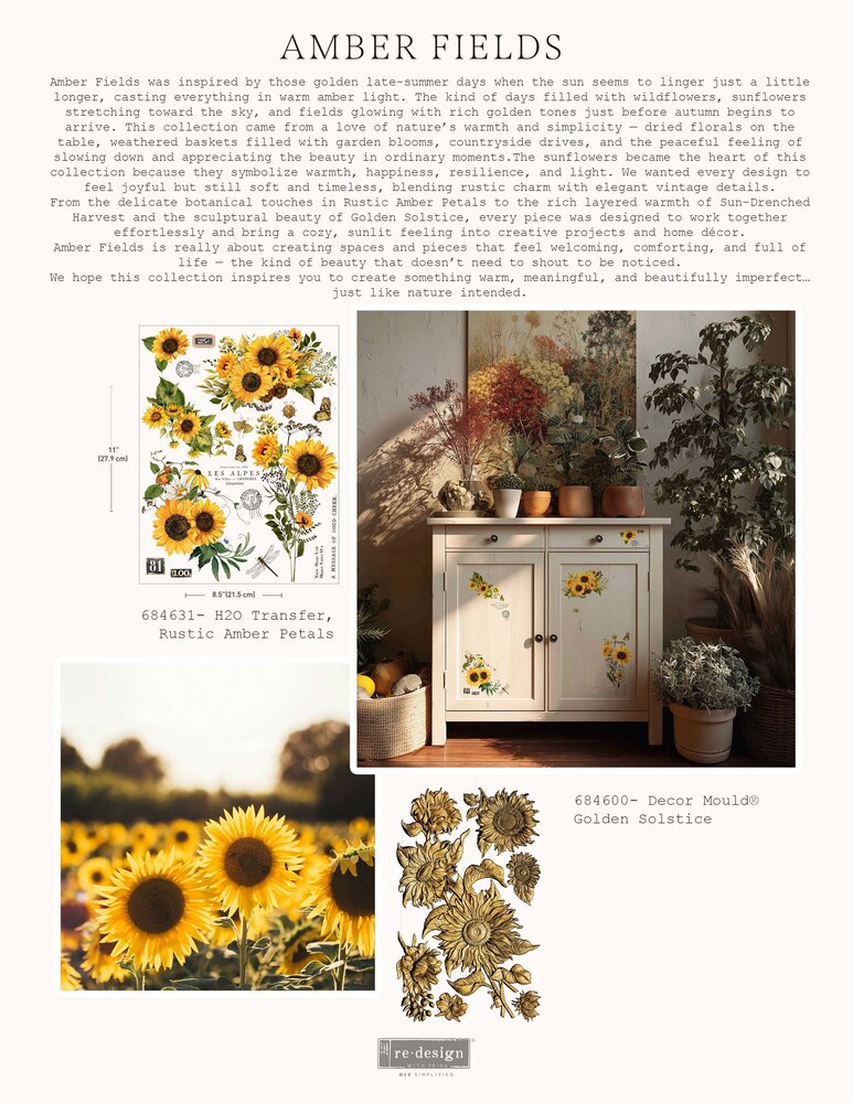 Re-Design with Prima Rustic Amber Petals 8,5x11 Inch H2O Transfers Single Sheet (684631) Re-Design with Prima Rustic Amber Petals 8,5x11 Inch H2O Transfers Single Sheet (684631)