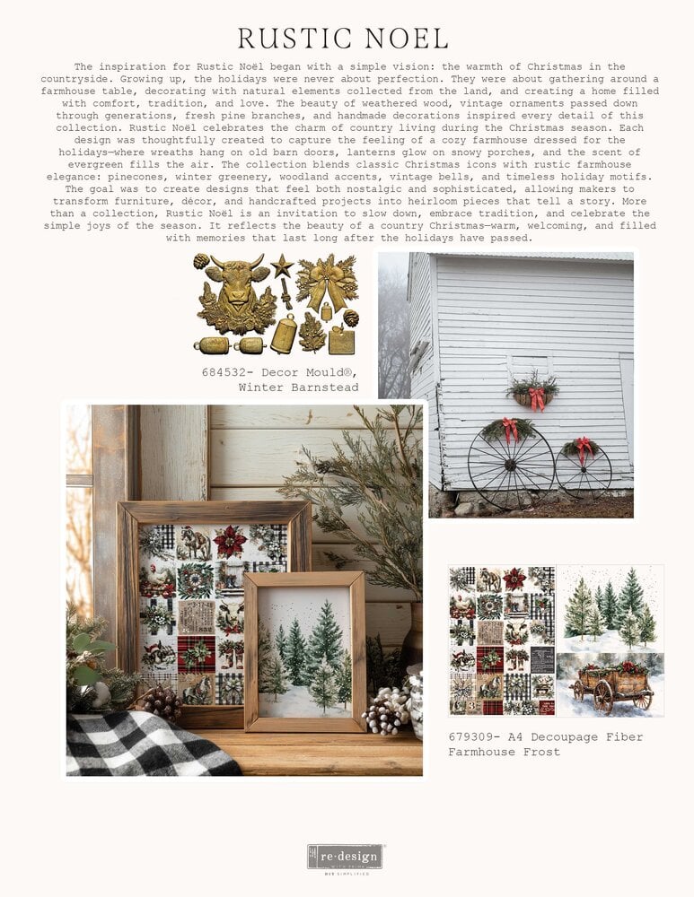 Re-Design with Prima Farmhouse Frost A4 Decoupage Fiber Pack (2pcs) (679309) Re-Design with Prima Farmhouse Frost A4 Decoupage Fiber Pack (2pcs) (679309)