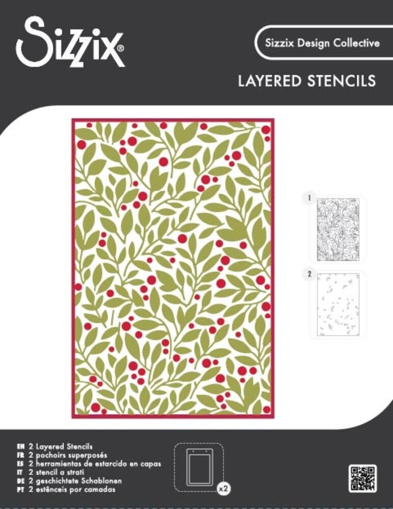 Sizzix Layered Stencil Set Berry Sweet (2pcs) by Sizzix (667150)