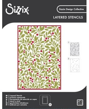 Sizzix Layered Stencil Set Berry Sweet (2pcs) by Sizzix (667150)