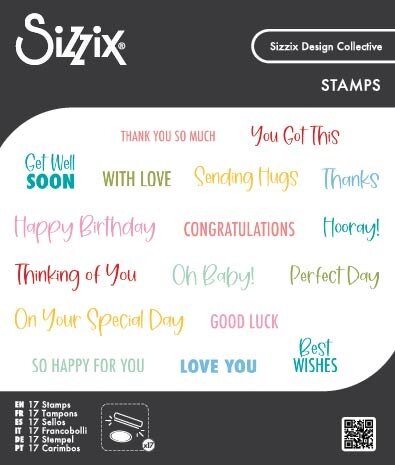 Sizzix Clear Stamps Set Essential Sentiments by Sizzix (667149) Sizzix Clear Stamps Set Essential Sentiments by Sizzix (667149)