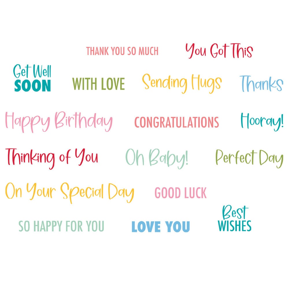 Sizzix Clear Stamps Set Essential Sentiments by Sizzix (667149) Sizzix Clear Stamps Set Essential Sentiments by Sizzix (667149)
