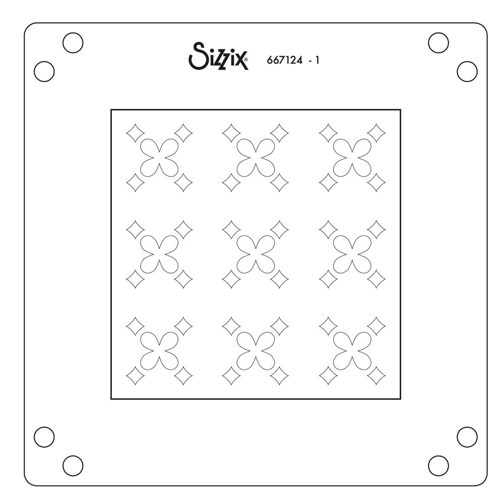 Sizzix Mini Layered Stencils Print & Pattern Fanciful Snowflakes (2pcs) by Sizzix (667124)
