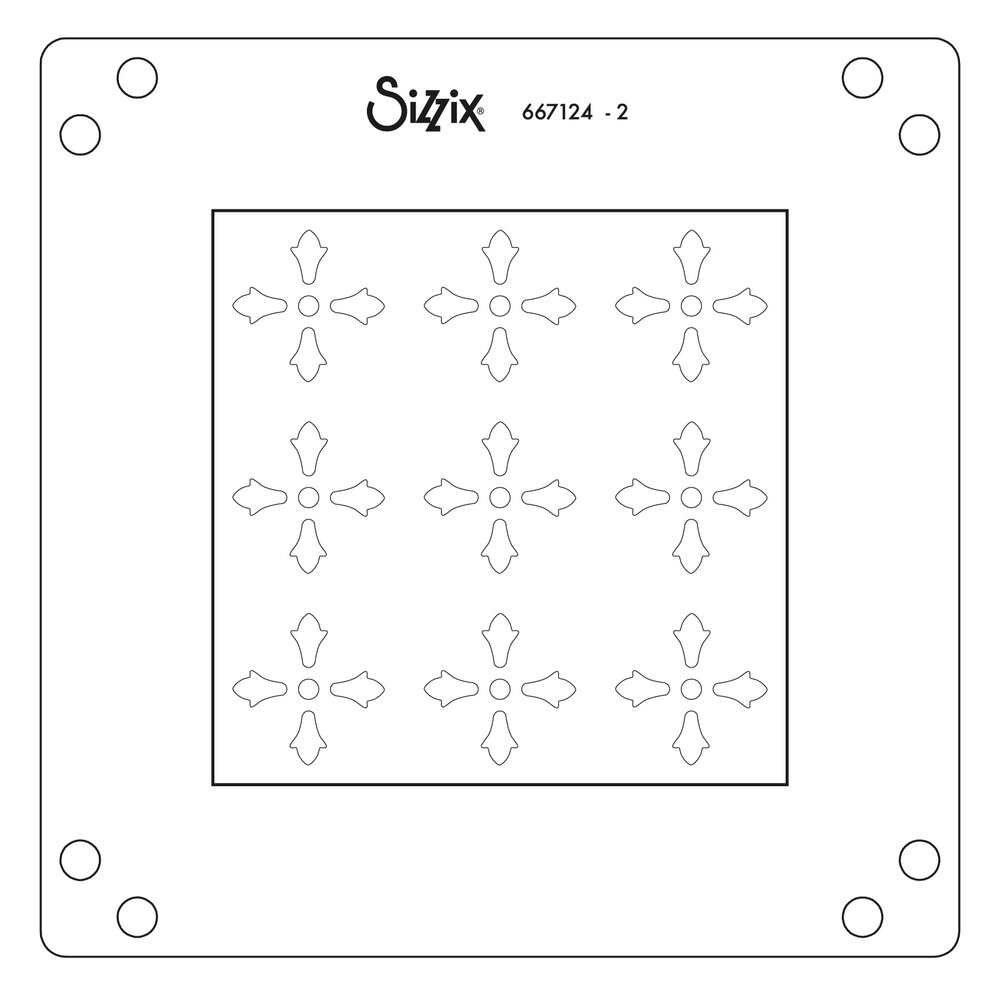 Sizzix Mini Layered Stencils Print & Pattern Fanciful Snowflakes (2pcs) by Sizzix (667124)