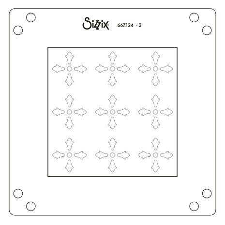 Sizzix Mini Layered Stencils Print & Pattern Fanciful Snowflakes (2pcs) by Sizzix (667124)