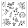 Sizzix Clear Stamps Set Poinsettia and Pine (11pcs) by Sizzix (667122)