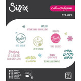 Sizzix Clear Stamps Set Warm Winter Wishes Sentiments (18pcs) by Catherine Pooler (667172)