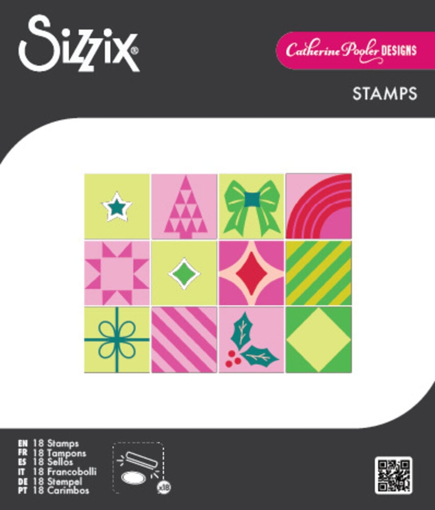 Sizzix Clear Stamps Set Print & Pattern Holiday in the Square (18pcs) by Catherine Pooler (667171) Sizzix Clear Stamps Set Print & Pattern Holiday in the Square (18pcs) by Catherine Pooler (667171)
