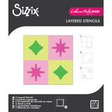 Sizzix Mini Layered Stencils Print & Pattern Retro Star (2pcs) by Catherine Pooler (667169)