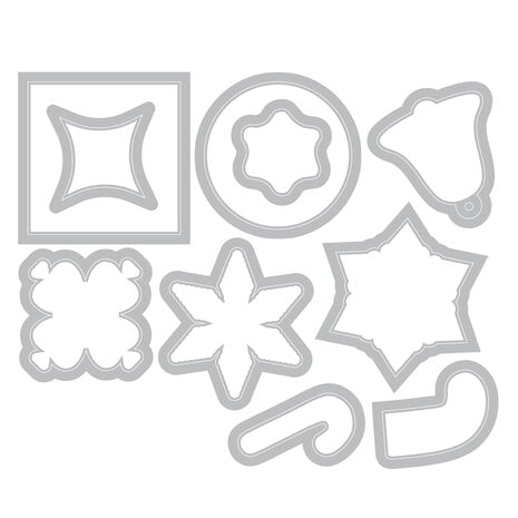 Sizzix Clear Stamps Set w/Framelits Dies Around the Holidays (16+10pcs) by Catherine Pooler (667173)