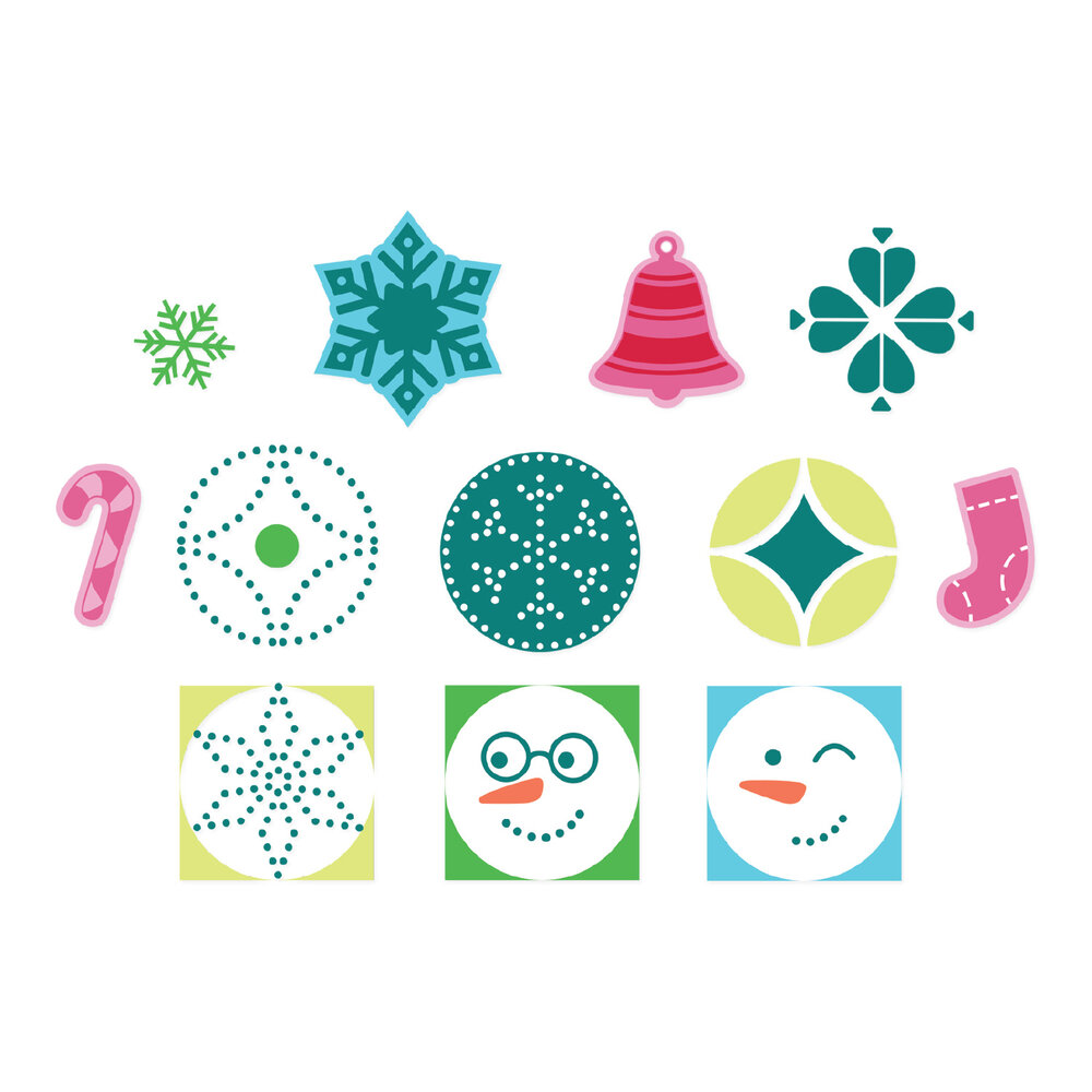 Sizzix Clear Stamps Set w/Framelits Dies Around the Holidays (16+10pcs) by Catherine Pooler (667173)