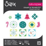 Sizzix Clear Stamps Set w/Framelits Dies Around the Holidays (16+10pcs) by Catherine Pooler (667173)