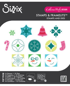 Sizzix Clear Stamps Set w/Framelits Dies Around the Holidays (16+10pcs) by Catherine Pooler (667173)