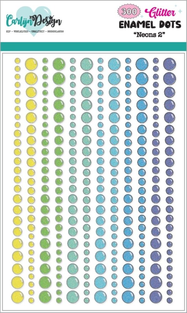 CarlijnDesign Glitter Enamel Dots Neons 2 (300pcs) by CarlijnDesign (CDED-0020)