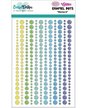 CarlijnDesign Glitter Enamel Dots Neons 2 (300pcs) by CarlijnDesign (CDED-0020)