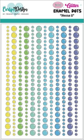 CarlijnDesign Glitter Enamel Dots Neons 2 (300pcs) by CarlijnDesign (CDED-0020)