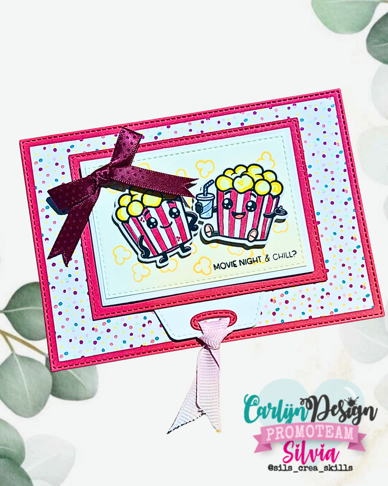 CarlijnDesign Snijmallen Popcorn Party by CarlijnDesign (CDSN-0395)