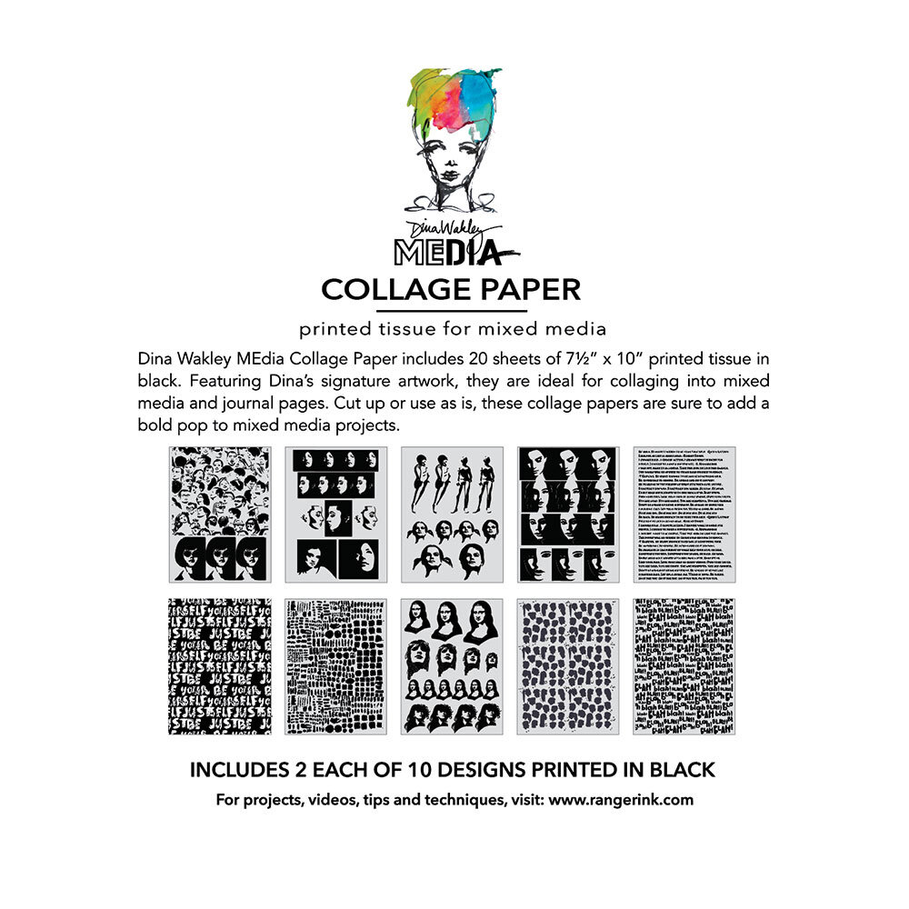 Ranger Dina Wakley MEdia Collage Paper Bold (MDA85959)